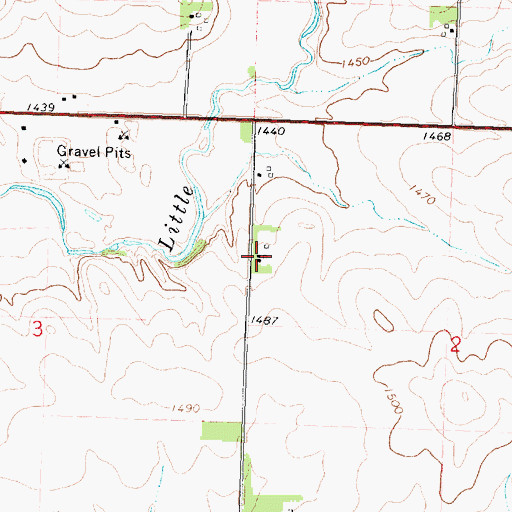 Topographic Map of Riverview Post Office (historical), IA
