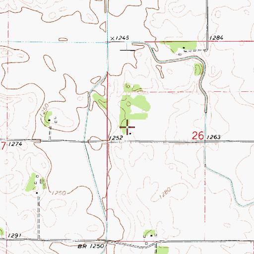 Topographic Map of Silver Lake Post Office (historical), IA