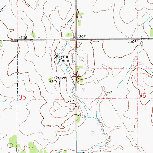 Topographic Map of Wentworth Post Office (historical), IA