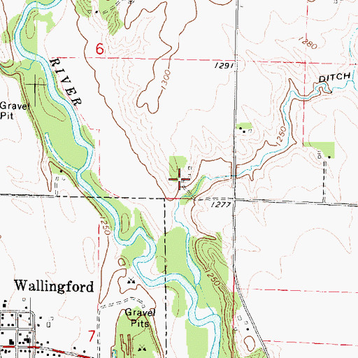 Topographic Map of New Bergen Post Office (historical), IA