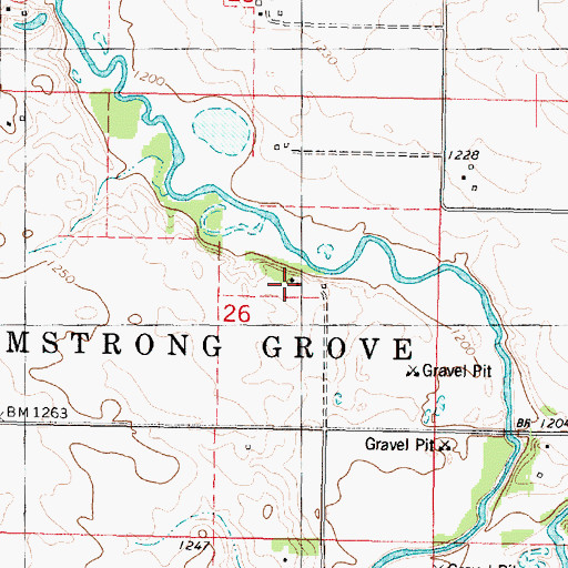 Topographic Map of Armstrong Grove Post Office (historical), IA