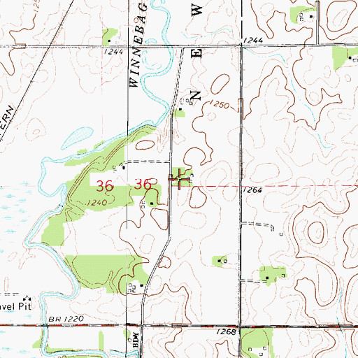 Topographic Map of Benson Grove Post Office (historical), IA