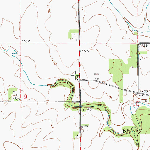 Topographic Map of Cardiff Post Office (historical), IA