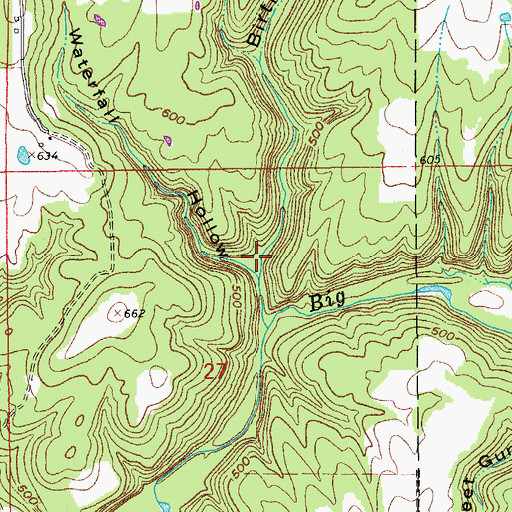 Topographic Map of Birtle Hollow, AR