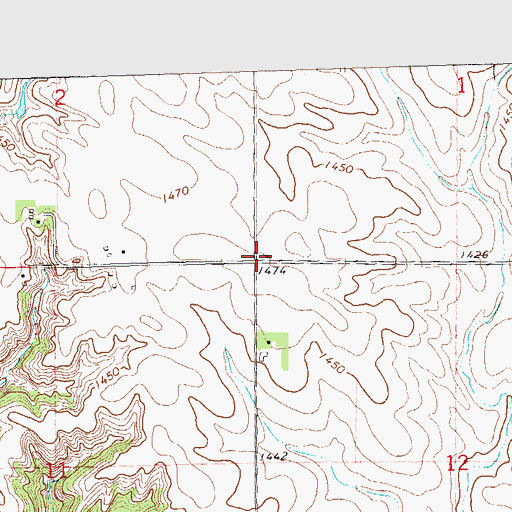 Topographic Map of Farmers Post Office (historical), IA
