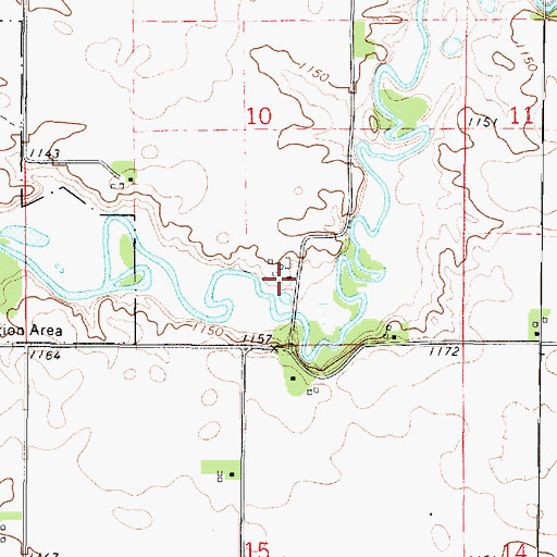 Topographic Map of Buffalo Fork Post Office (historical), IA