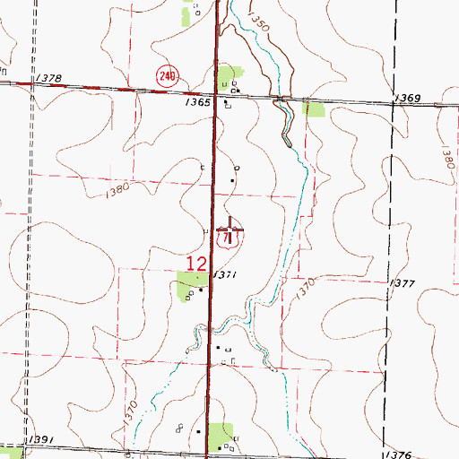 Topographic Map of Annieville Post Office (historical), IA