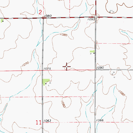 Topographic Map of Coldwater Post Office (historical), IA