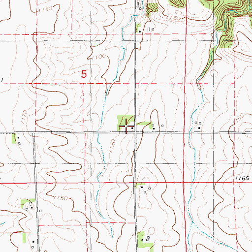 Topographic Map of Windsor Post Office (historical), IA