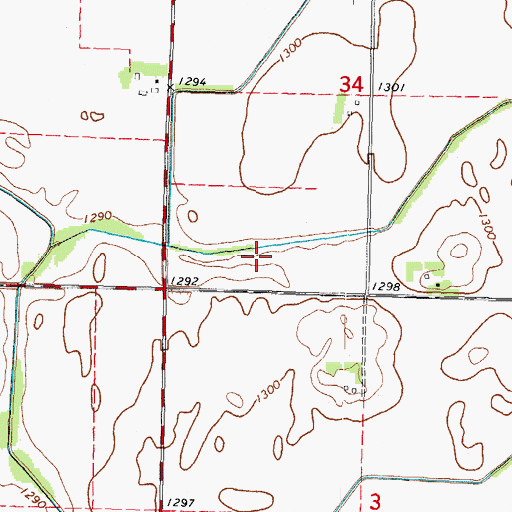 Topographic Map of Menoti Post Office (historical), IA