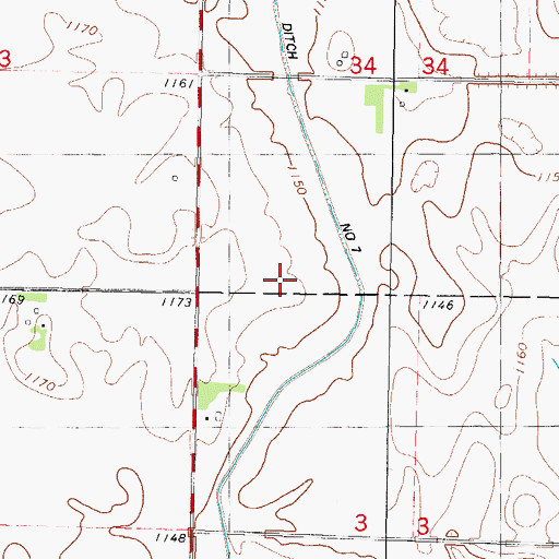 Topographic Map of Wacousta Post Office (historical), IA