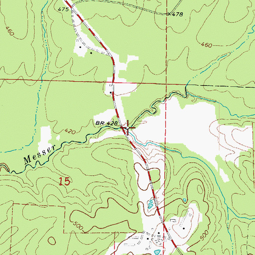 Topographic Map of Bishop Creek, AR