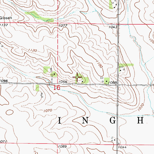 Topographic Map of Menzie Post Office (historical), IA