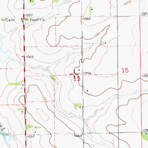 Topographic Map of Buckcreek Post Office (historical), IA