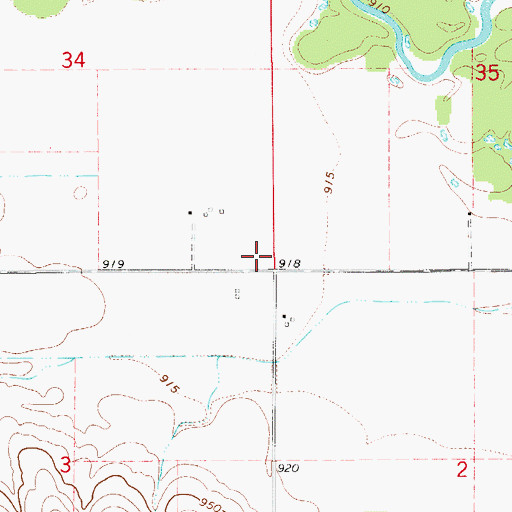 Topographic Map of Swanton Post Office (historical), IA