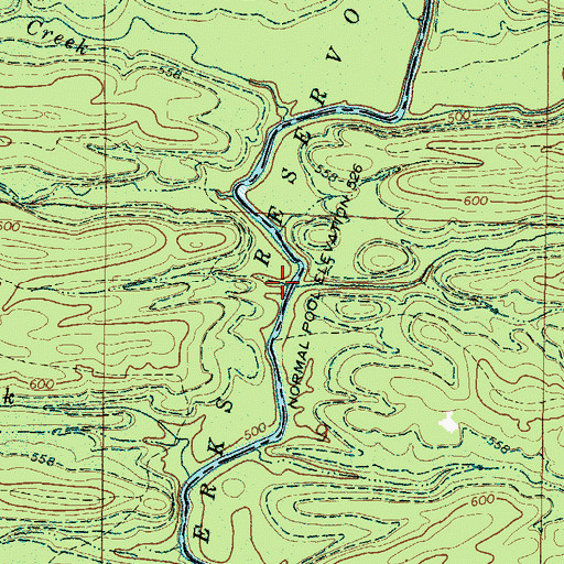 Topographic Map of Bishop Creek, AR