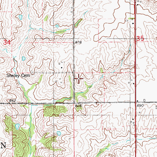 Topographic Map of Sherman Post Office (historical), IA