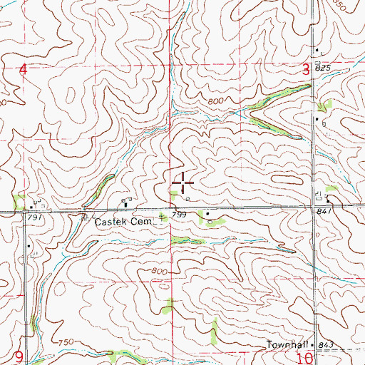 Topographic Map of Danforth Post Office (historical), IA