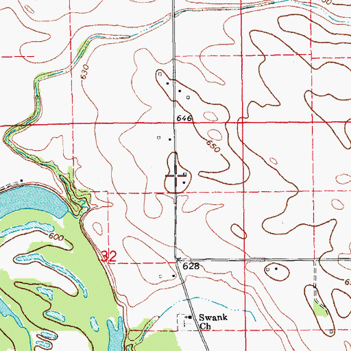 Topographic Map of Shoo Fly Post Office (historical), IA