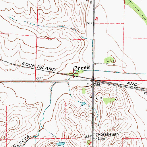 Topographic Map of Watson Station Post Office (historical), IA