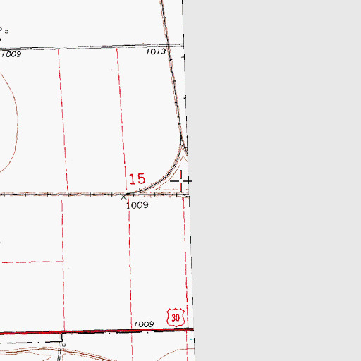 Topographic Map of Yazoo Post Office (historical), IA