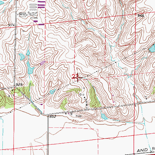 Topographic Map of Nordyke Post Office (historical), IA