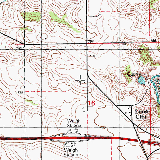 Topographic Map of Pleasant Hill Post Office (historical), IA