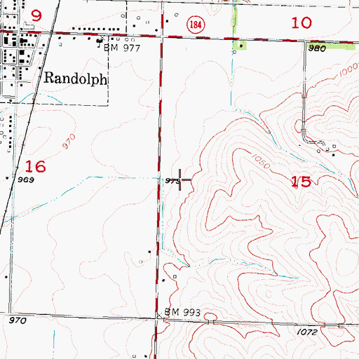 Topographic Map of Deer Creek Post Office (historical), IA