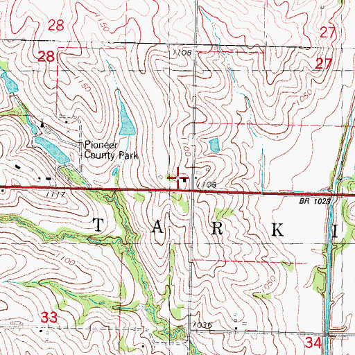 Topographic Map of Tarkio Post Office (historical), IA