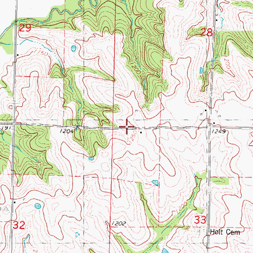 Topographic Map of Holt Post Office (historical), IA