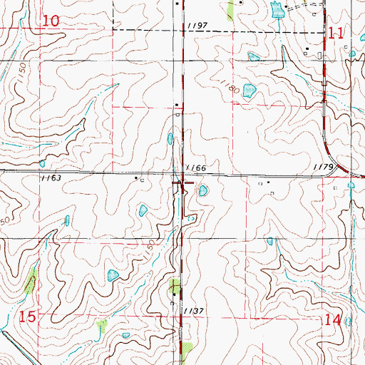 Topographic Map of Cross Post Office (historical), IA