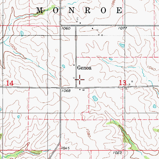 Topographic Map of Genoa Post Office (historical), IA