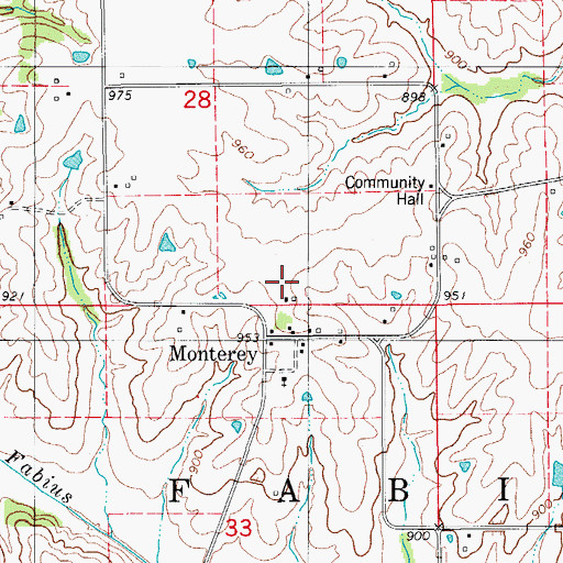 Topographic Map of Jefferson Post Office (historical), IA