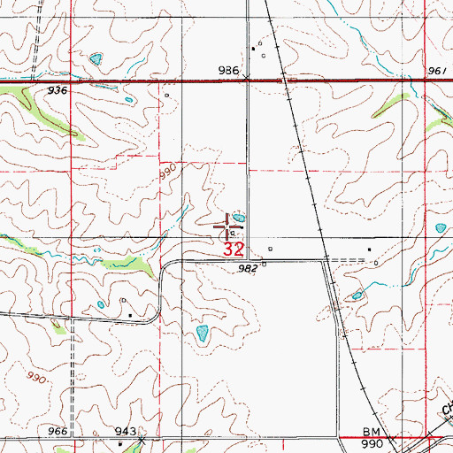 Topographic Map of Beetrace Post Office (historical), IA