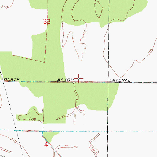 Topographic Map of Black Bayou Lateral, AR