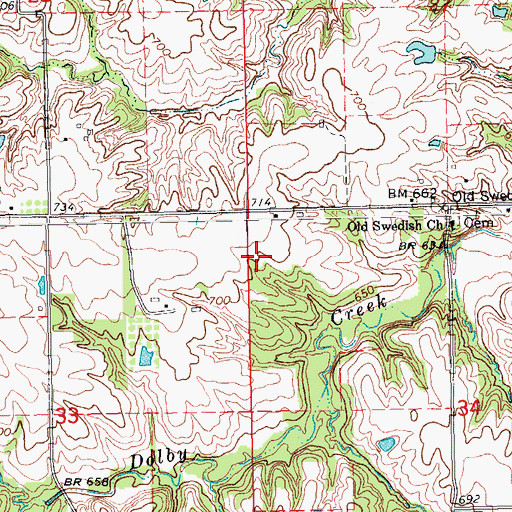 Topographic Map of Amity Post Office (historical), IA
