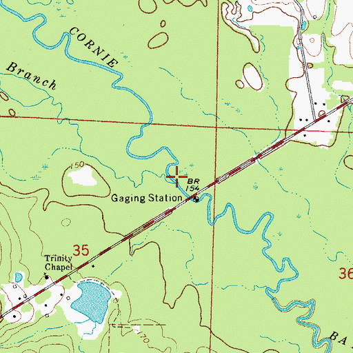 Topographic Map of Black Branch, AR