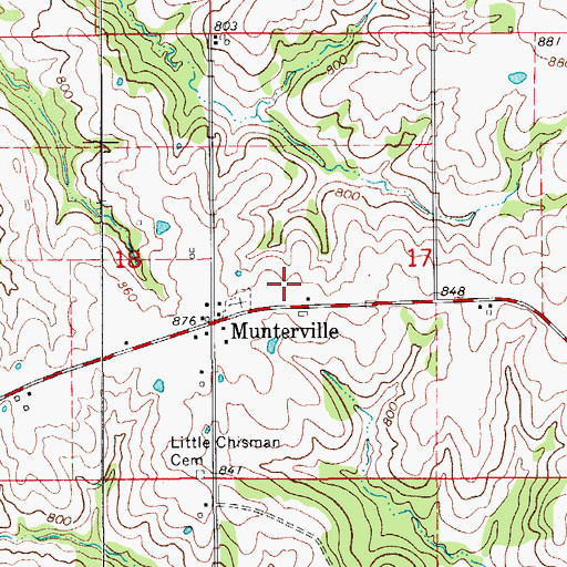 Topographic Map of Munterville Post Office (historical), IA