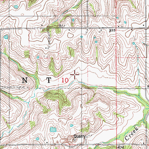 Topographic Map of Belinda Post Office (historical), IA