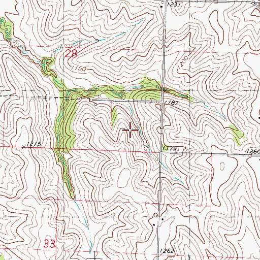 Topographic Map of Wheeler Grove Post Office (historical), IA