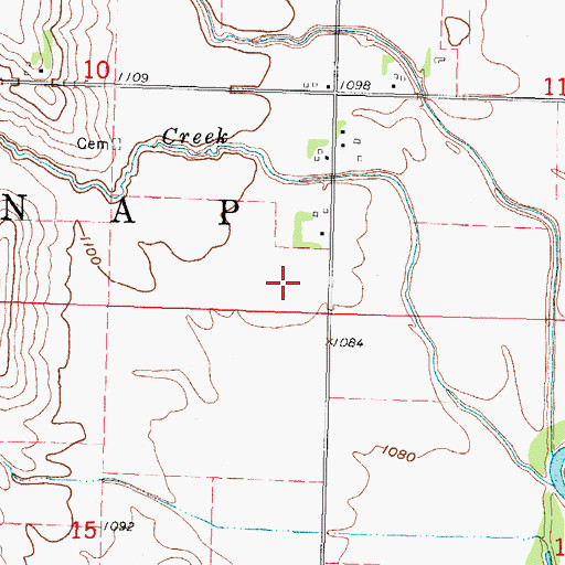 Topographic Map of Big Grove Post Office (historical), IA