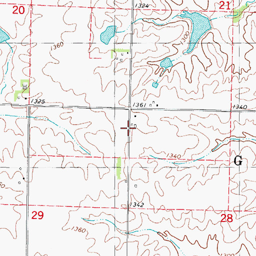 Topographic Map of Groveland Post Office (historical), IA
