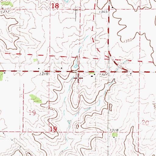Topographic Map of Vino Post Office (historical), IA