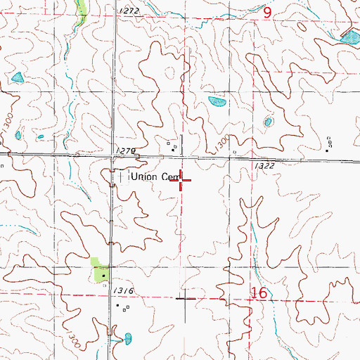 Topographic Map of Fisk Post Office (historical), IA