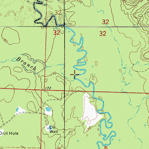 Topographic Map of Black Branch, AR