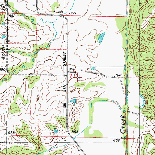 Topographic Map of Lawrenceburg Post Office (historical), IA