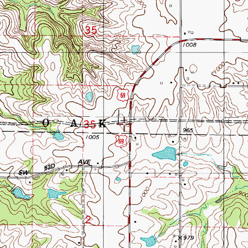 Topographic Map of Sharon Post Office (historical), IA