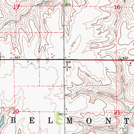 Topographic Map of Schonberg Post Office (historical), IA
