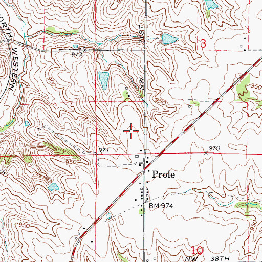 Topographic Map of Lynn Post Office (historical), IA