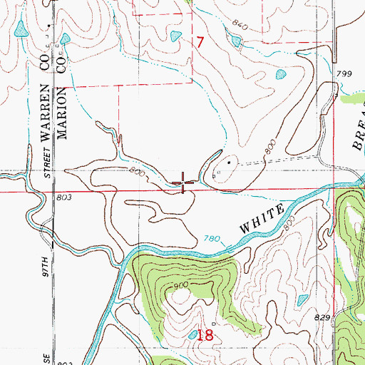 Topographic Map of New Chicago Post Office (historical), IA